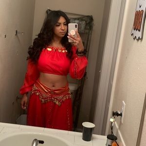 Red belly dancer outfit